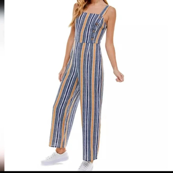 Fishbowl Linen/Rayon Jumpsuit Juniors Size 13 NWT - Picture 1 of 14